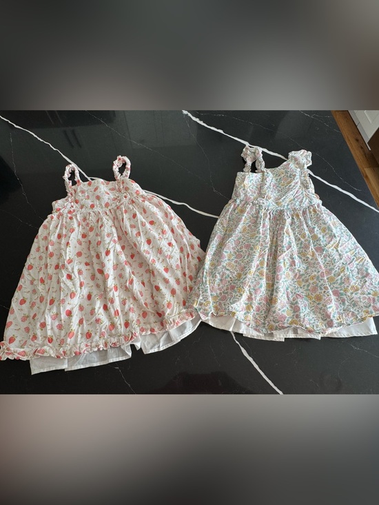 Joie Other - Joie Girls' White Strawberry Print & White Pastel Floral Sundresses